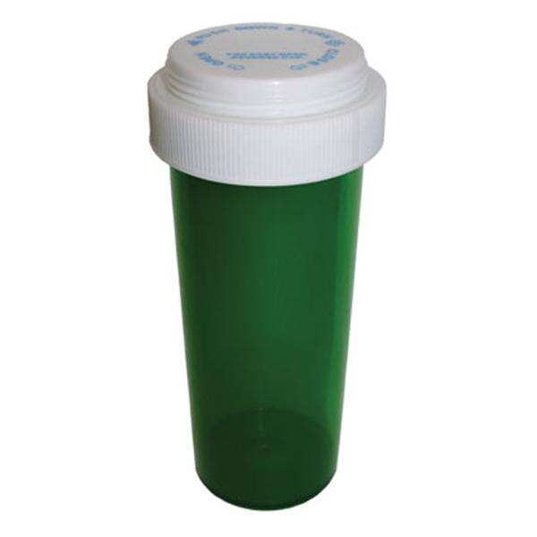 Vial Medicine Plastic 40 Dram Green 130/Ca